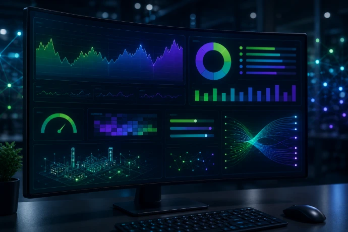 Energiafelügyeleti dashboard ipari telephelyhez