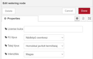 Öntözésvezérlő API - éves előfizetés körönként