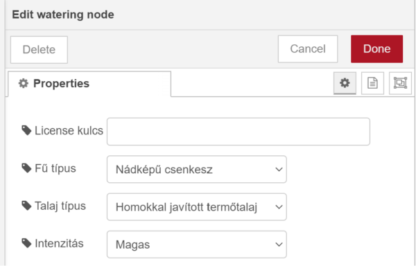Öntözésvezérlő API - éves előfizetés körönként