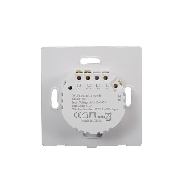 SmartWise T61 UNI Wi-Fi + eWeLink-Remote, univerzális bekötésű, 1 áramkörös, okos érintőkapcsoló, ELŐLAP NÉLKÜL