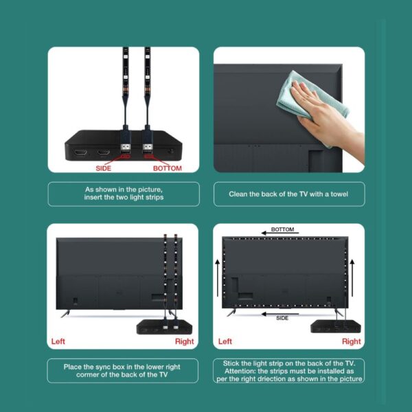GLEDOPTO GL-SN-003K TV HDMI Sync - TV háttérfény LED szalag készlet 3.0 (max. 65" TV-hez)