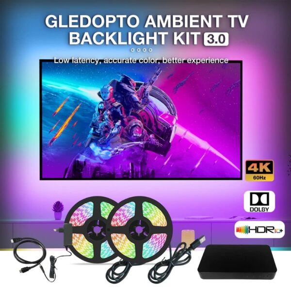GLEDOPTO GL-SN-003K TV HDMI Sync - TV háttérfény LED szalag készlet 3.0 (max. 65" TV-hez)