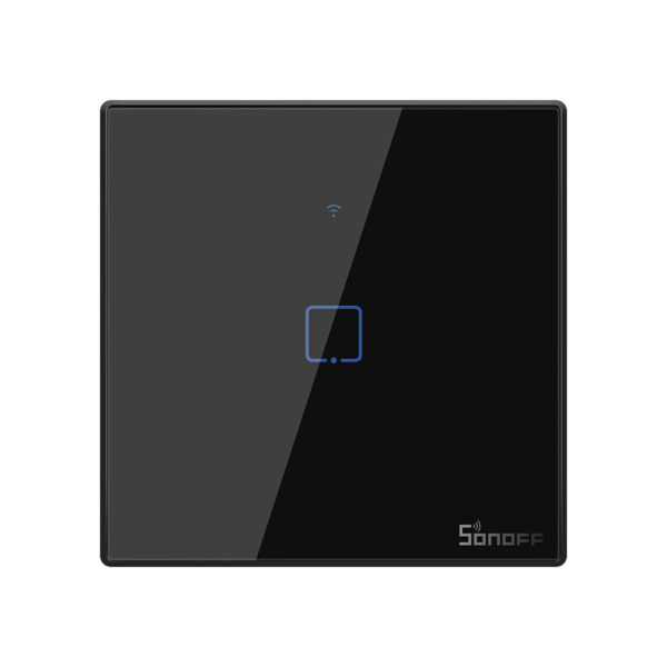 Sonoff TX T3EU1C WiFi+RF, érintős 1 gombos villanykapcsoló (fekete)