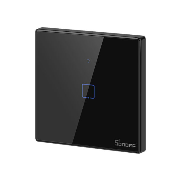 Sonoff TX T3EU1C WiFi+RF, érintős 1 gombos villanykapcsoló (fekete)