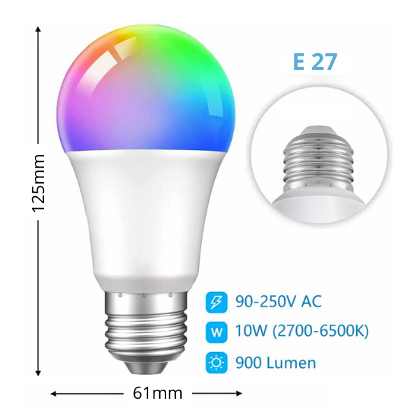 SmartWise Zigbee RGBW okosizzó fényerő-szabályozható fehér + színes (E27)
