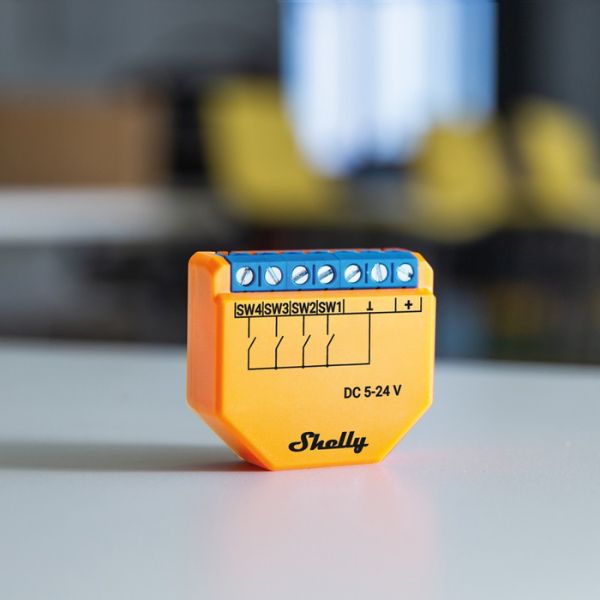 Shelly PLUS i4 DC WiFi + Bluetooth okos vezeték nélküli kapcsoló-modul