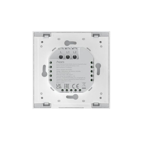 AQARA H1 2 gombos Zigbee 3.0 okos villanykapcsoló (csak fázis), fehér