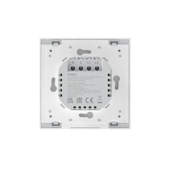 AQARA H1 2 gombos Zigbee 3.0 okos villanykapcsoló (fázis+nulla), fehér