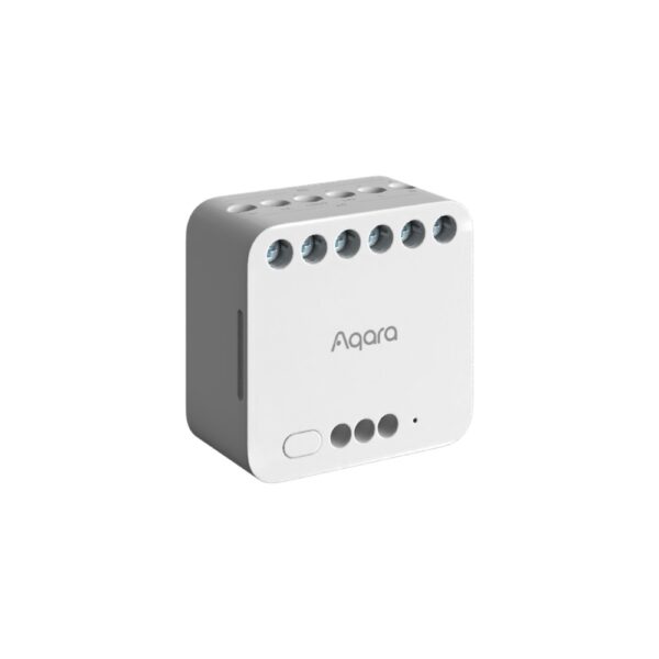 Aqara T2 mini 2 áramkörös relémodul, fogyasztásméréssel, motoros redőnyvezérléshez (Zigbee)