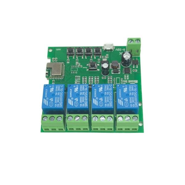 SmartWise 5V-32V négy áramkörös, Wi-Fi+Bluetooth NO/NC okosrelé