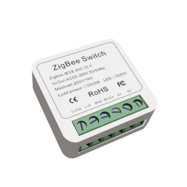 SmartWise Mini ZB (Zigbee 3.0) okosrelé (16A), kapcsolóbemenettel