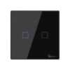 Sonoff TX T3EU2C WiFi+RF, érintős 2 gombos csillárkapcsoló (fekete)