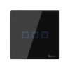 Sonoff TX T3EU3C WiFi+RF, érintős 3 gombos villanykapcsoló (fekete)