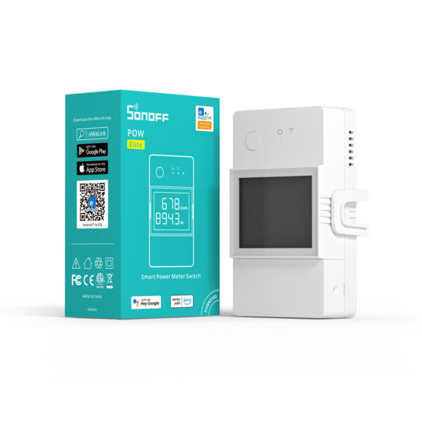 Sonoff POW Elite 16D WiFi-s relémodul, kijelzővel, fogyasztás-mérővel (POWR316D) (16A)
