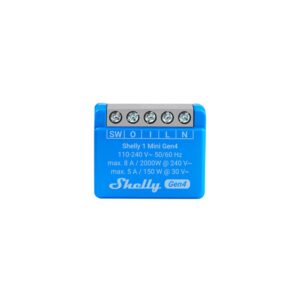 Shelly 1 Mini GEN4 egy áramkörös Wi-Fi + Bluetooth / Zigbee 3.0  multi-protokoll okosrelé, Matter kompatibilis (8A)