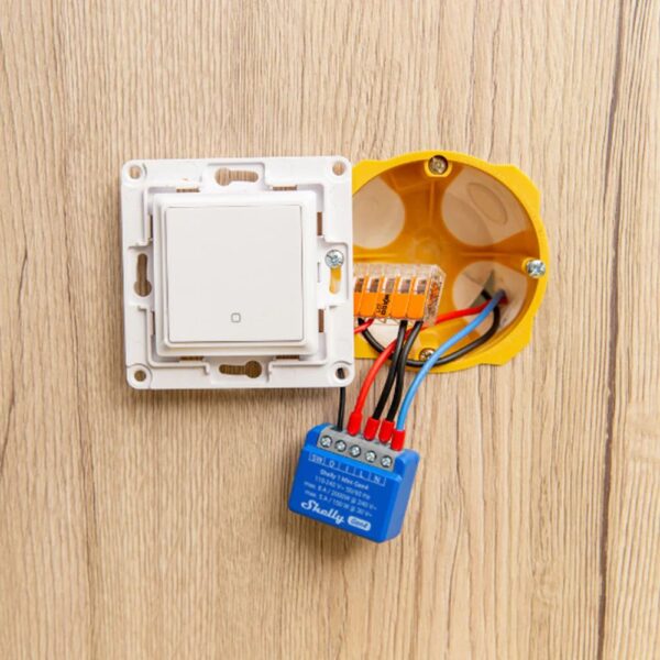 Shelly 1 Mini GEN4 egy áramkörös Wi-Fi + Bluetooth / Zigbee 3.0  multi-protokoll okosrelé, Matter kompatibilis (8A)