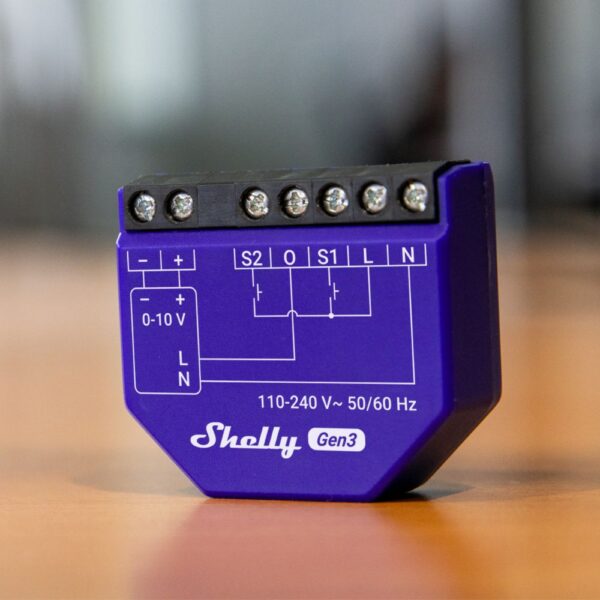 Shelly Dimmer 0/1-10V PM GEN3, WiFi-s okos vezérlő modul