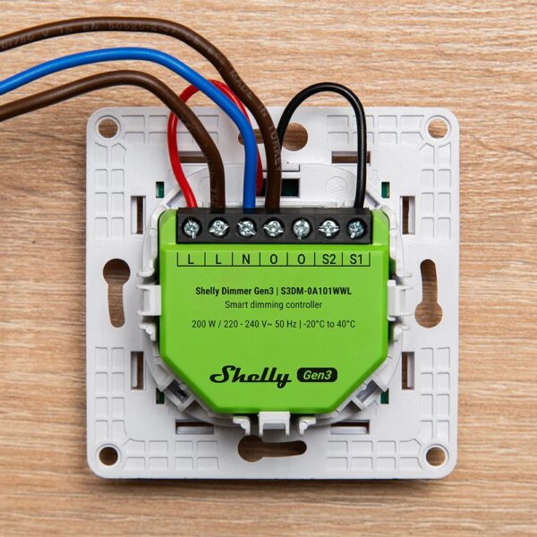 Shelly Dimmer Gen3 Wi-Fi + Bluetooth okos fényerőszabályzó / dimmer relémodul