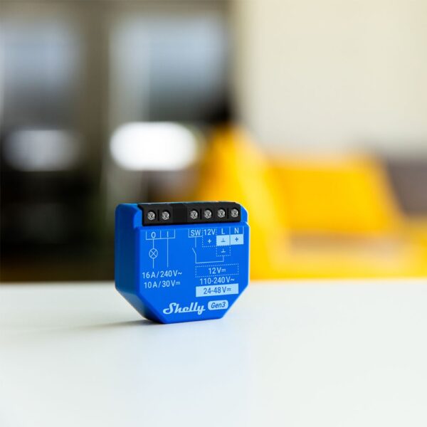 Shelly 1 Gen3 egy áramkörös Wi-Fi + Bluetooth okosrelé