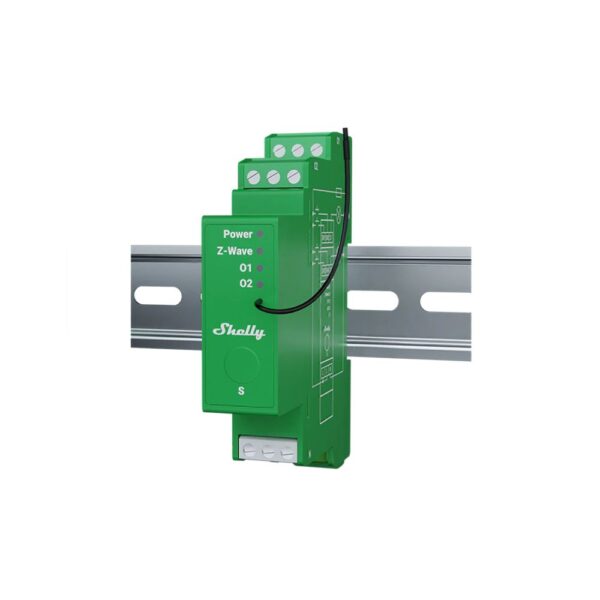 Shelly Wave Pro Dimmer 2PM, két áramkörös, fogyasztásmérős fényerőszabályozó modul, Z-Wave