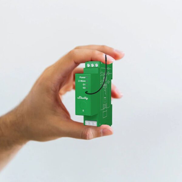 Shelly Wave Pro Dimmer 2PM, két áramkörös, fogyasztásmérős fényerőszabályozó modul, Z-Wave