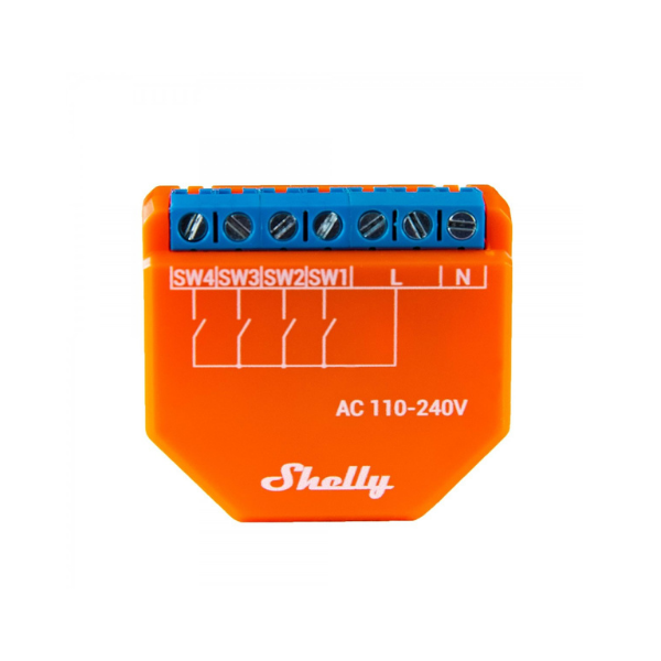 Shelly PLUS i4 WiFi + Bluetooth okos vezeték nélküli kapcsoló-modul