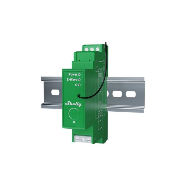 Shelly Wave Pro Dimmer 1PM, egy áramkörös, fogyasztásmérős fényerőszabályozó modul, Z-Wave
