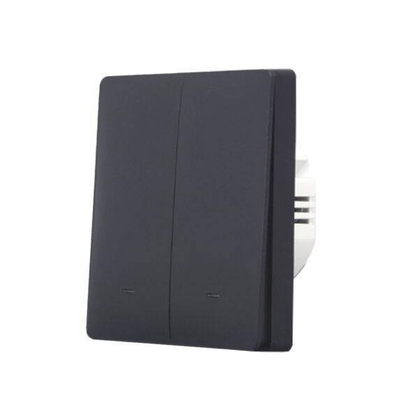 black-2-1685562918270 SmartWise B62 UNI Zigbee 3.0 + RF, univerzális bekötésű, 2 áramkörös, fizikai nyomógombos okos villanykapcsoló, fekete