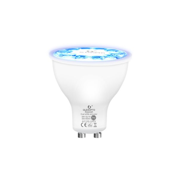 Gledopto GL-S-006P, Pro RGB+CCT GU10 okos izzó, fehér + színes fényű (Zigbee+2.4GHz RF)