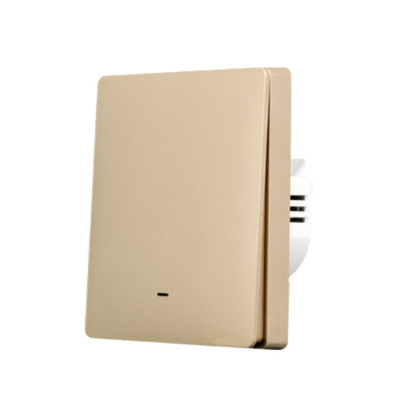gold-1-1685538640141 SmartWise B61 UNI Wi-Fi + eWeLink-Remote, univerzális bekötésű, 1 áramkörös, fizikai nyomógombos okos villanykapcsoló, arany színű