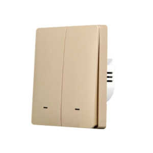 SmartWise B62 UNI Zigbee 3.0 + RF, univerzális bekötésű, 2 áramkörös, fizikai nyomógombos okos villanykapcsoló, arany színű