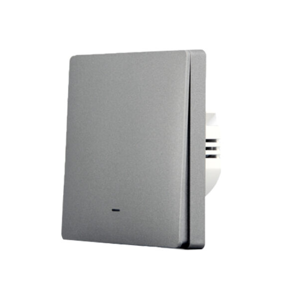 grey-1-1685560321674 SmartWise B61 UNI Zigbee 3.0 + RF, univerzális bekötésű, 1 áramkörös, fizikai nyomógombos okos villanykapcsoló, szürke