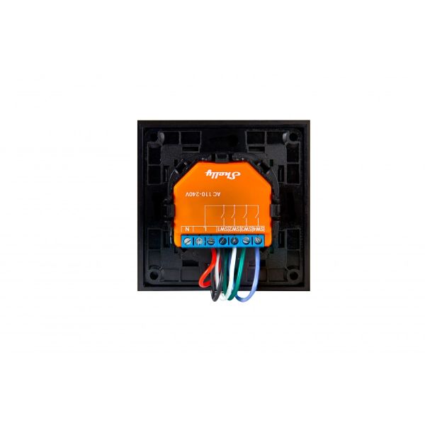 Shelly Wall Switch fali villanykapcsoló, 4 gombos fekete