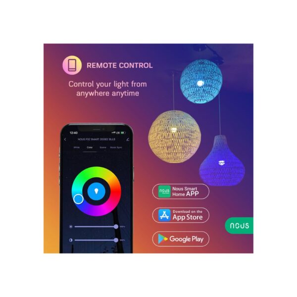 Nous P3Z okos Tuya Zigbee RGB izzó (E27 foglalat) 2 db-os csomag