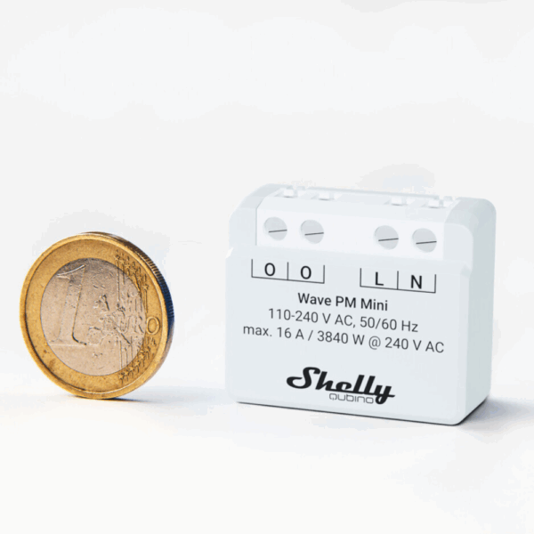 Shelly Qubino Wave PM MINI egy áramkörös, fogyasztásmérős okosrelé, Z-Wave protokoll kompatibilis