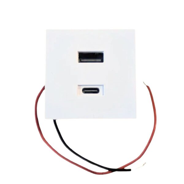 Shelly USB-A + USB-C töltő, kiegészítő modul az asztali tartóhoz, fehér