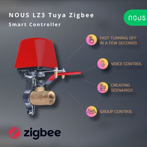 NOUS LZ3 Tuya Zigbee okos csapelzáró motor