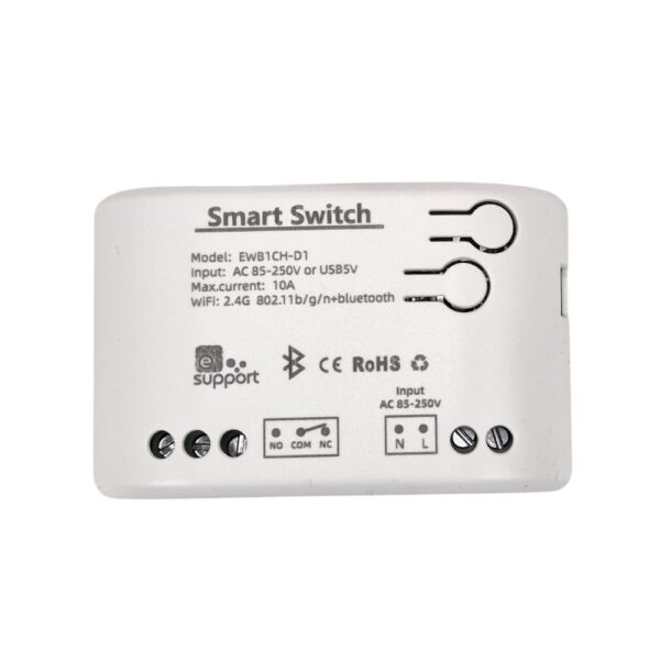 SmartWise 85V-250V AC egy áramkörös, Wi-Fi+Bluetooth NO/NC okosrelé