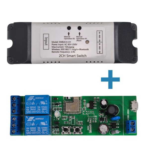 SmartWise 85V-250V AC két áramkörös, Wi-Fi+Bluetooth NO/NC okosrelé