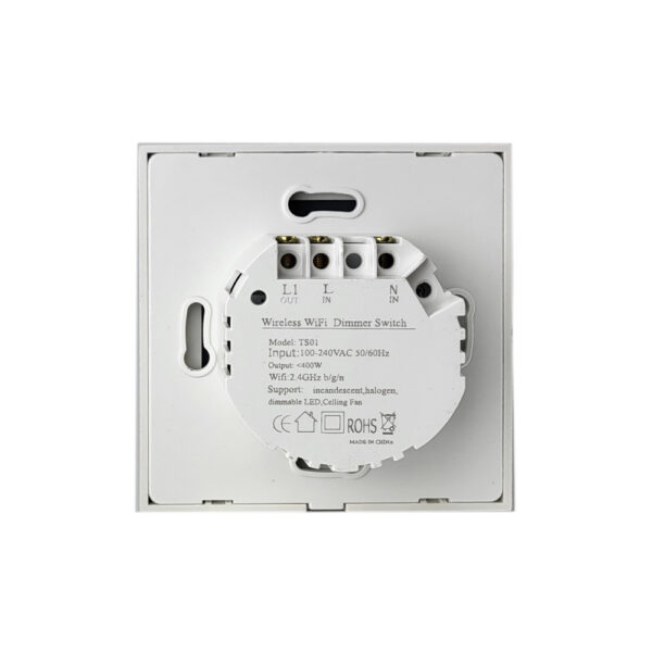 SmartWise Dimmer WiFi-s, fényerőszabályzós, érintős okos villanykapcsoló, fehér