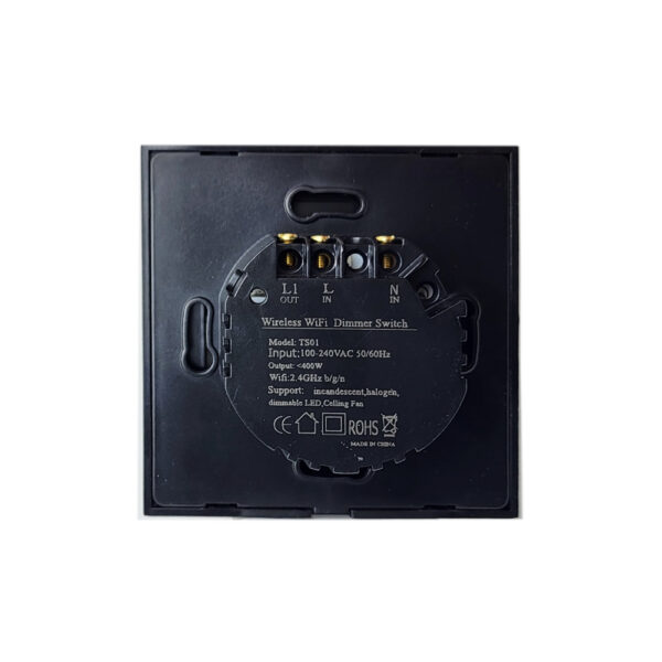 SmartWise Dimmer WiFi-s, fényerőszabályzós, érintős okos villanykapcsoló, fekete