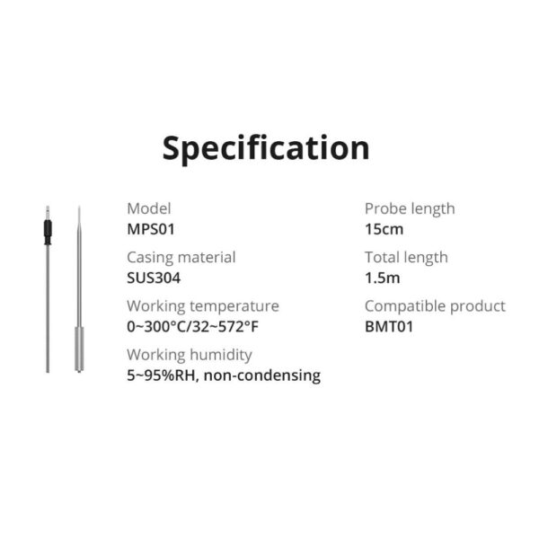 sonoff-bbq-meat-thermometer-probe-sensor-mps01-2-1741185996813 Sonoff MPS01 hőmérő bővítő készlet BMT01 okos BBQ húshőmérőhöz (2 db hőmérő)