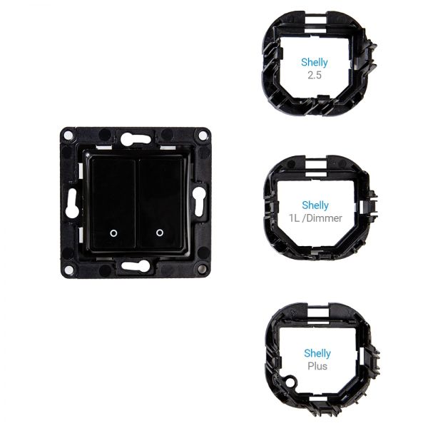 Shelly Wall Switch fali villanykapcsoló, 2 gombos fekete